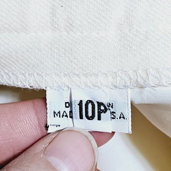 Jones New York 100% Pure Wool Pants Ivory Pleated Professional Neutral Size 10P - Picture 6 of 7